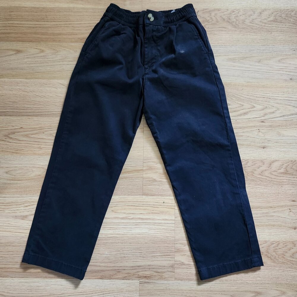 ZARA elasticized waist navy boys pants